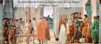 La dispute avec Simon le Magicien et la crucifixion de saint Pierre, Lippi
