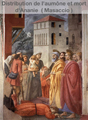 La distribution des biens et la mort d'Anania et Saffira, Masaccio